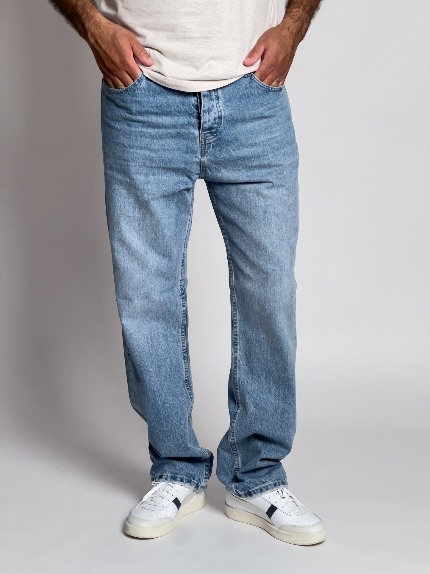 jeans baggy bleu délavé