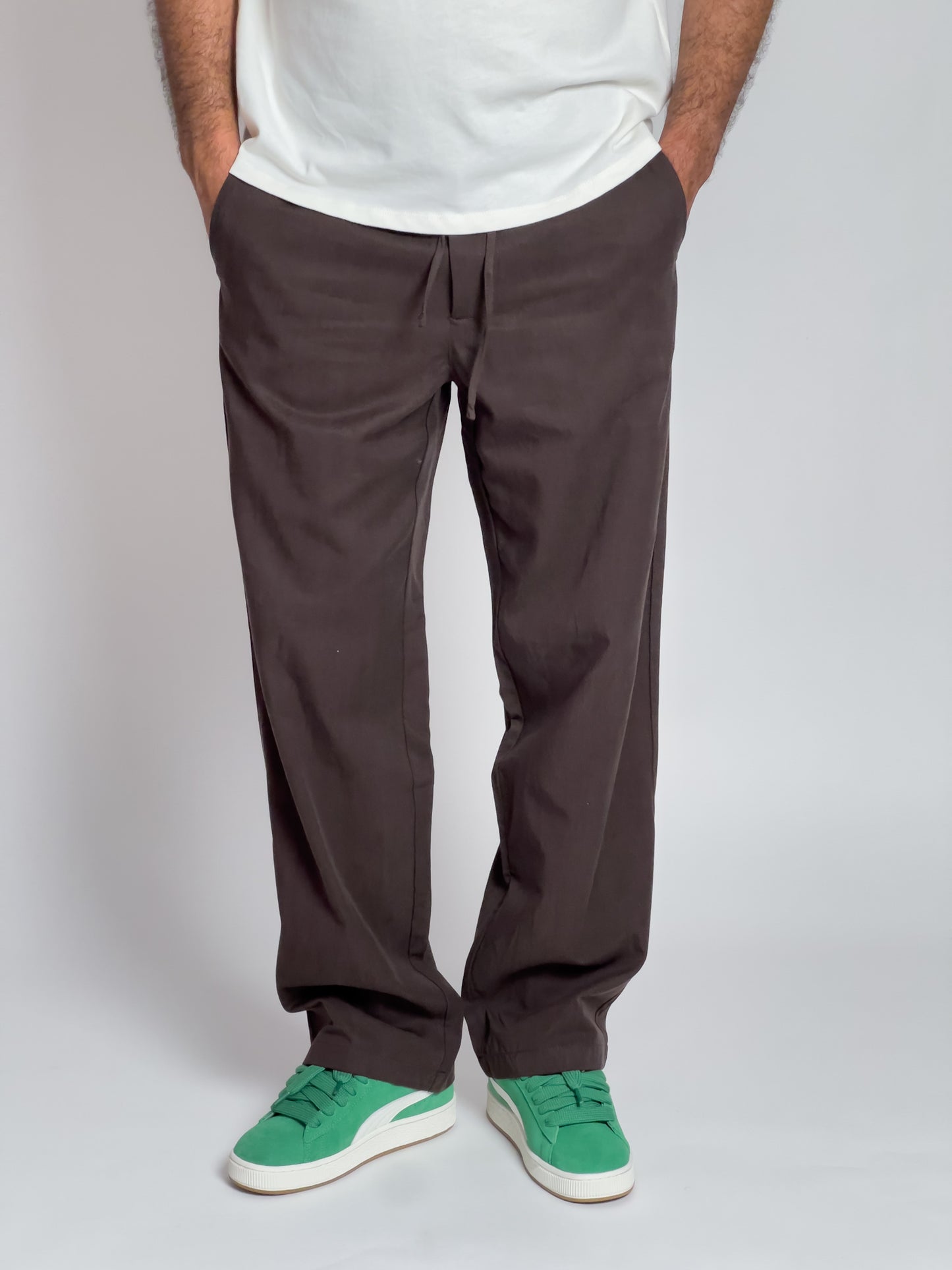 pantalon jogger baggy zara marron