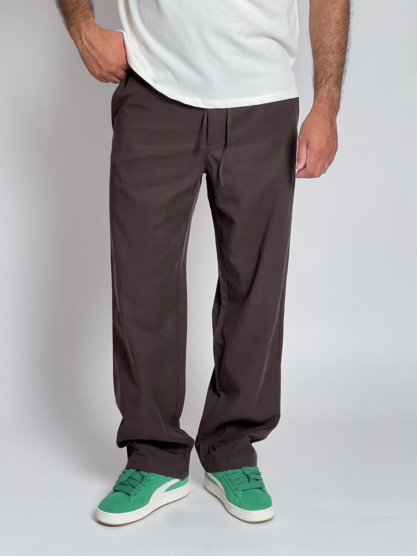 pantalon jogger baggy zara marron